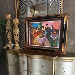 Itzchak Tarkay Framed Art with Gold Accents